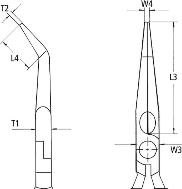 Produktbild Knipex Flachrundzange mit Schneide (200 mm)