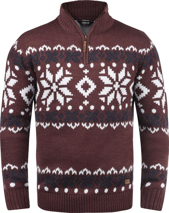 Image du produit Solid Norwin Pull En Grosse Maille À Col Camionneur Pull-Over Pour Homme Avec Col Droit (S)