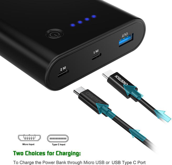 Actual product image Choetech B618T (10400 mAh, 18 W, 38.48 Wh)