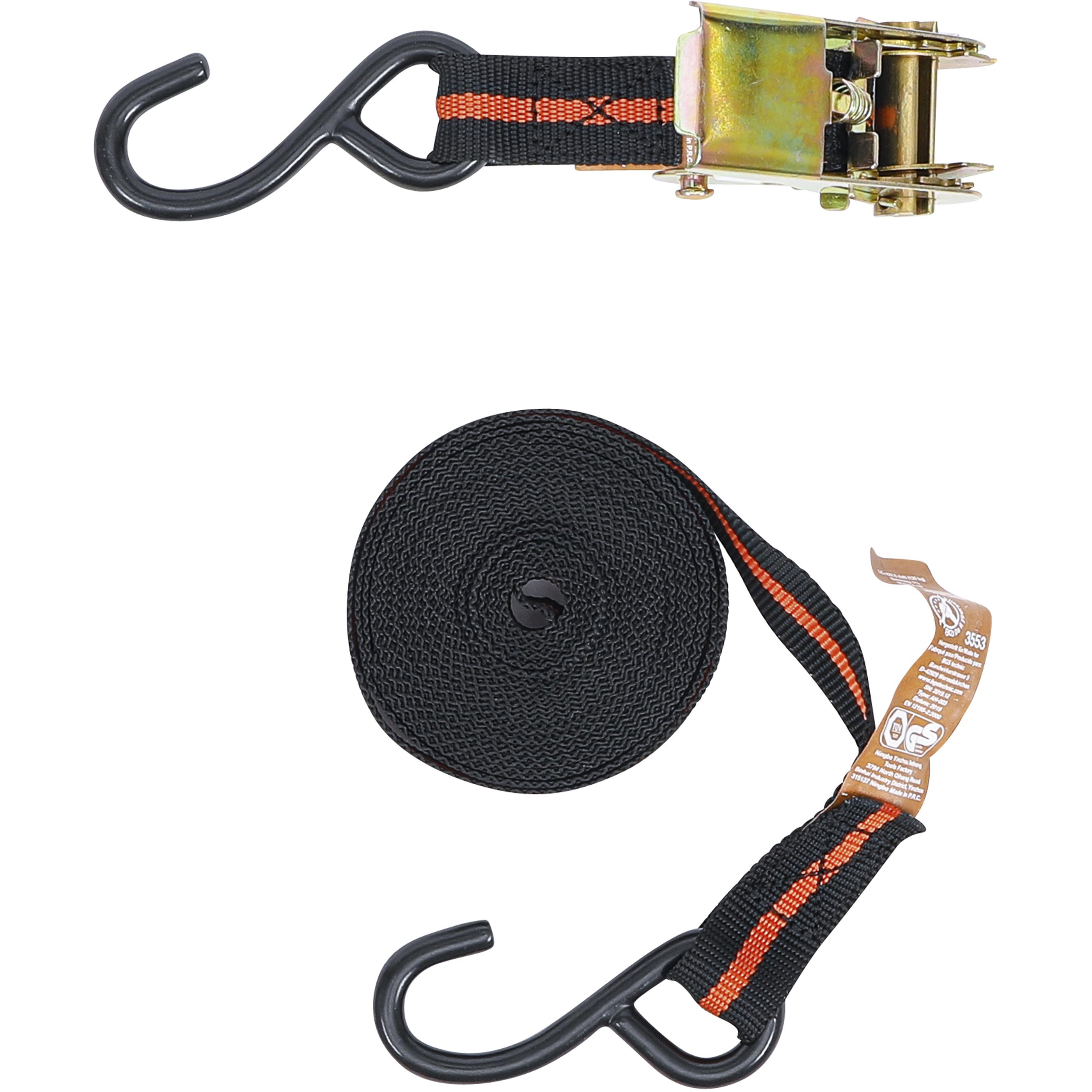 Thumbnail - BGS, Spanngurt + Ladungssicherung, Knarren-Spannband mit 2 schweren Haken 5 m x 24 mm