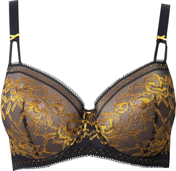 Image du produit TruYou Soutien-gorge avec dentelle en fil doré, armatures et bonnets souples - bonnets B-F (95 D)