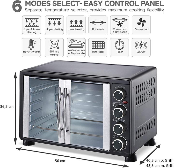 Immagine prodotto TurboTronic By Z-Line Mini forno, nero