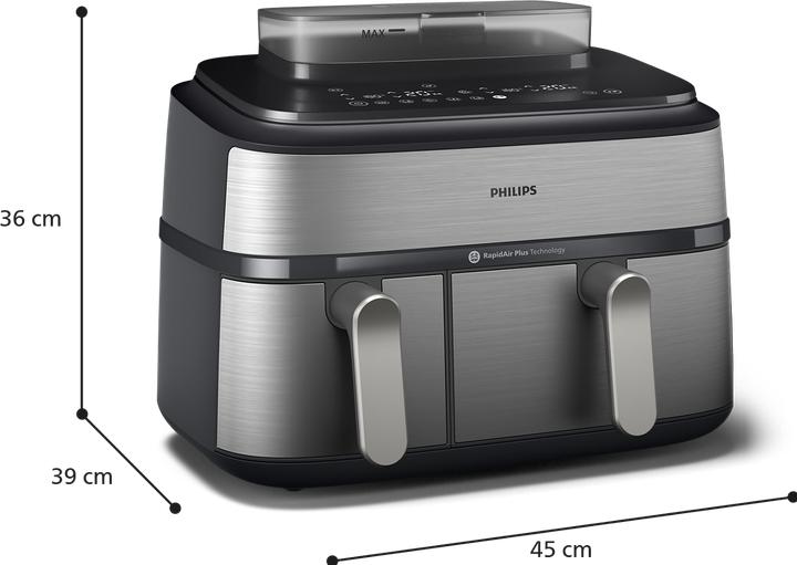 Actual product image Philips Steam Airfryer Dual Basket NA555/09
