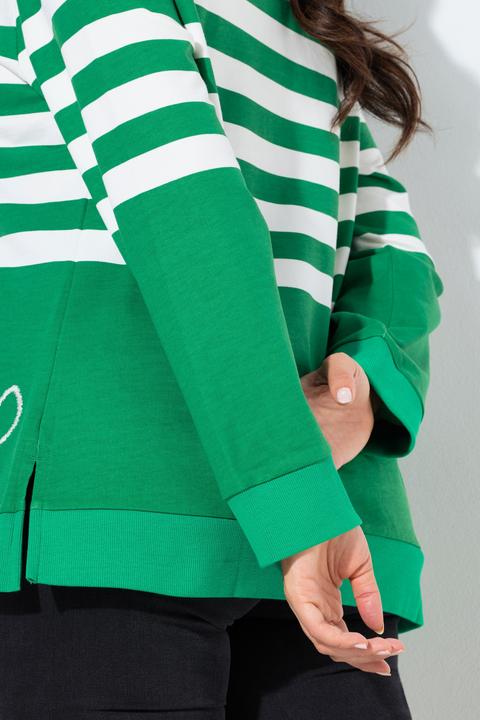 Actual product image Ulla Popken Breton Stripe Sweatshirt (58, 60)