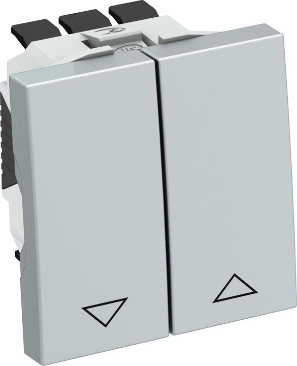 Actual product image OBO Bettermann Roller shutter push-button 10 A, 250 V, PC, aluminium 6120984