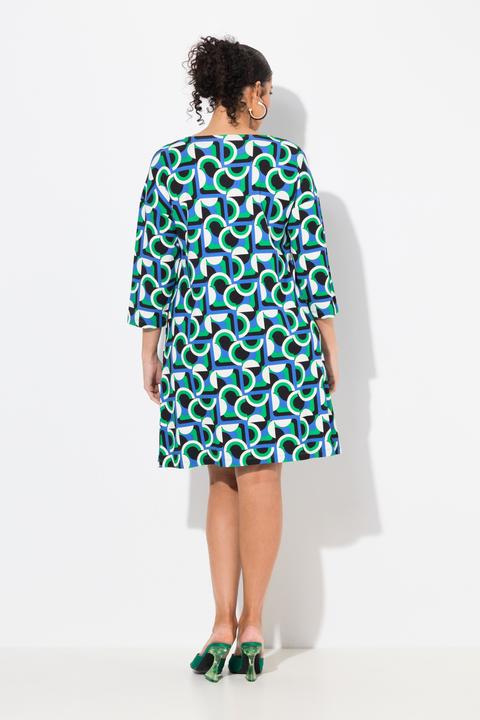 Immagine prodotto Ulla Popken Abito in jersey dal taglio oversize con scollo a girocollo, maniche a 3/4 e tasche (50, 52)