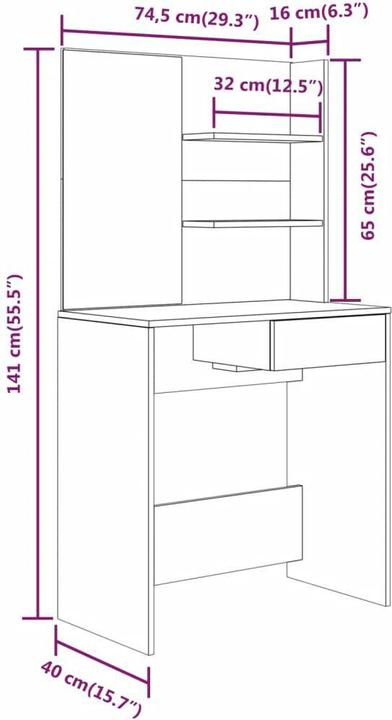 Produktbild VidaXL Xander (74.5 x 40 x 141 cm)