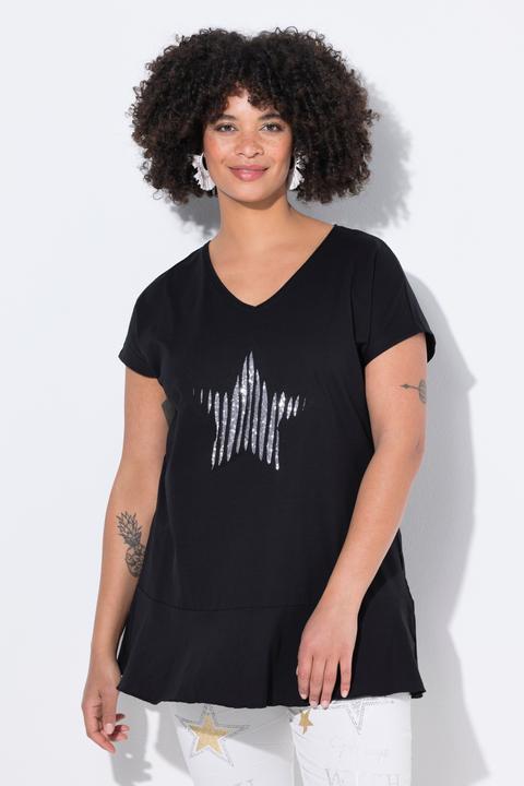 Produktbild Angel of Style T-Shirt, oversized, Pailletten-Stern, Volant (46)