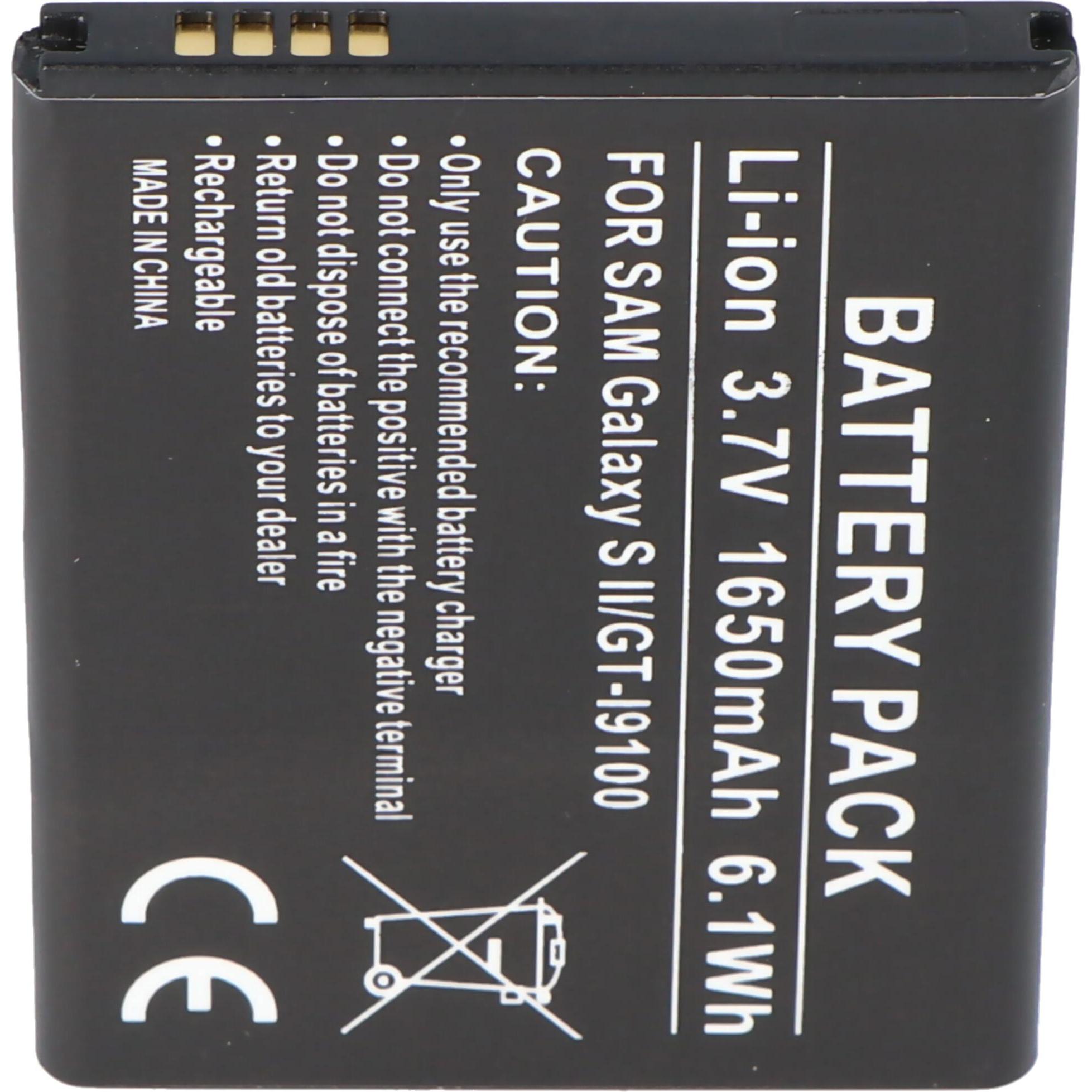 Samsung Akku passend für Galaxy S II I9100, EB-F1A2GBU, 1650mAh Li-ion Akku, Smartphone Akku