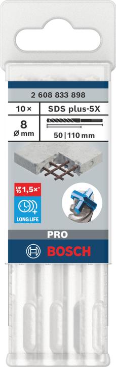 Actual product image Bosch Professional Zubehör PRO SDS plus-5X hammer drill bit, 8 x 50 x 110 mm (8 millimetres)