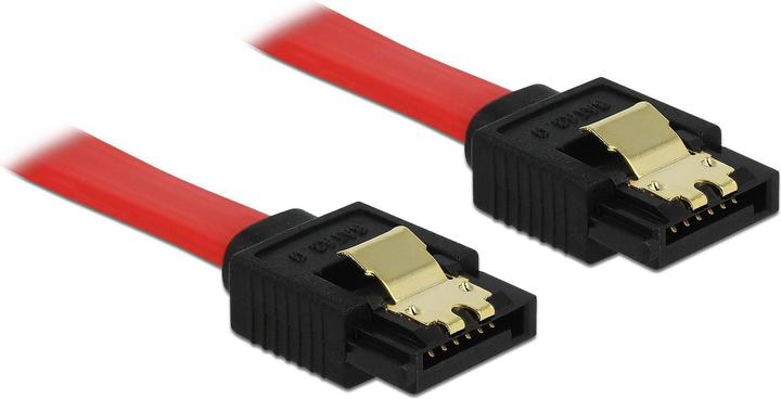 Delock SATA3 cable: 1.0m, metal clip, red