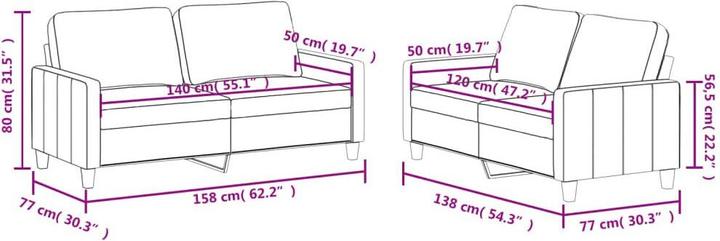 Produktbild vidaXL Sofagarnitur (2-Sitzer)