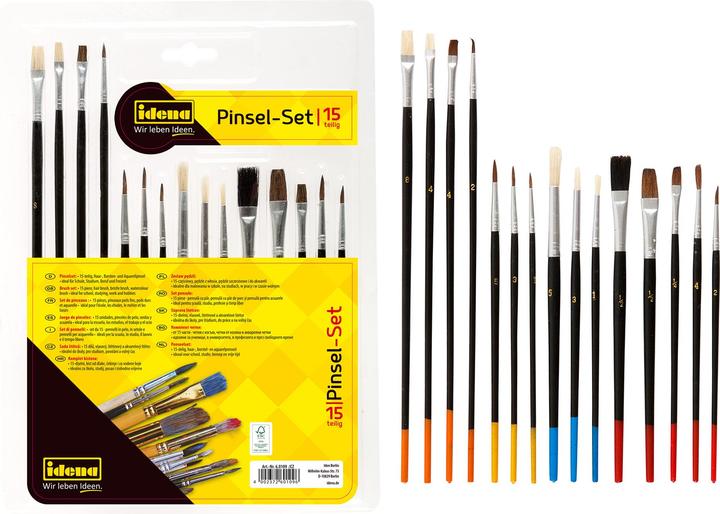 Produktbild Idena Pinselset 15er diverse Sorten FSC100%