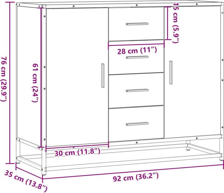 Actual product image vidaXL Sideboard (92 x 35 x 76 cm)