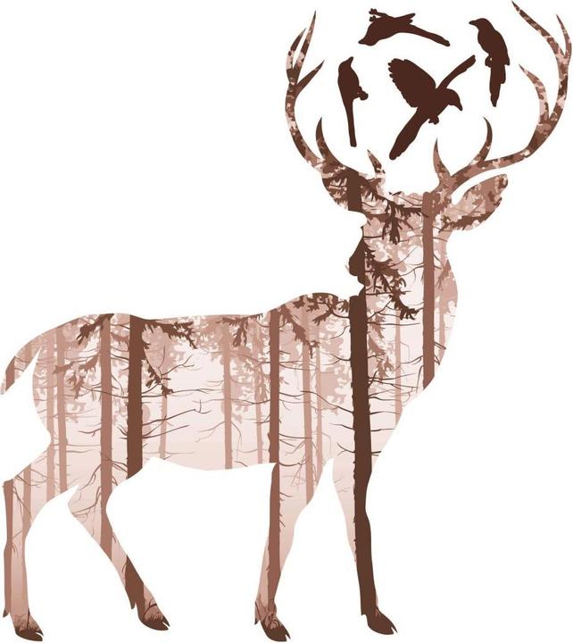 Image du produit Trenddeko Silhouette de cerf (53 x 60 cm)