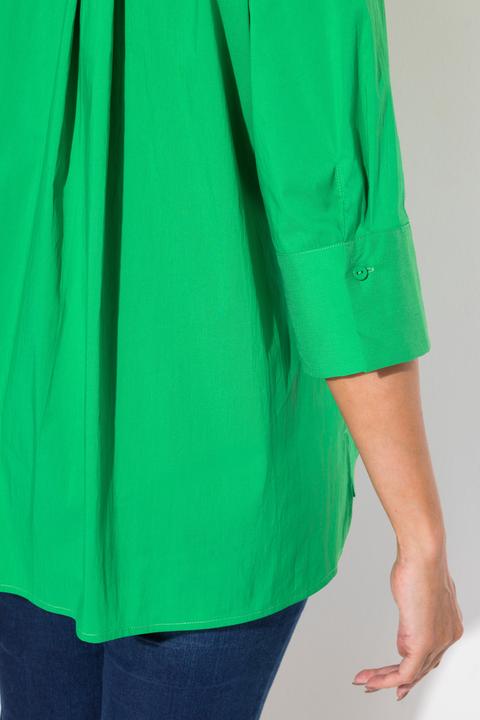Produktbild Ulla Popken Hemdbluse, Rückenfalte, A-Linie, Hemdkragen, 3/4-Arm (62)