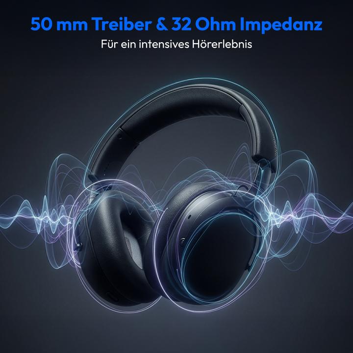 Actual product image Medion LIFE HX1-Pure Over Ear-Kopfhörer schwarz (100 h, Cable, Wireless)