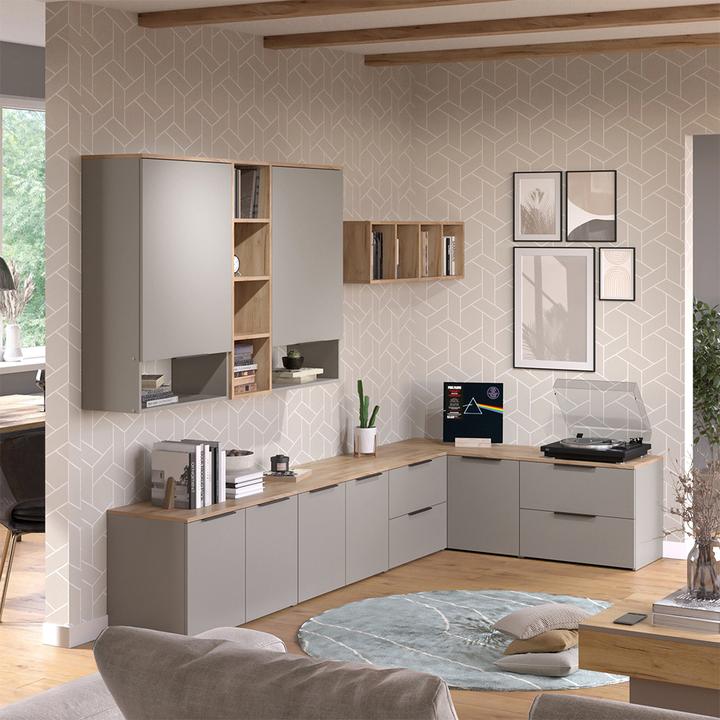 Produktbild Vicco Wohnwand Wido, Greige/Sonoma, 9 Teile (40 x 40 x 50 cm)