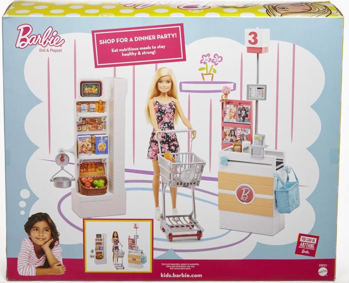 Actual product image Barbie Doll and Grocery Store Playset
