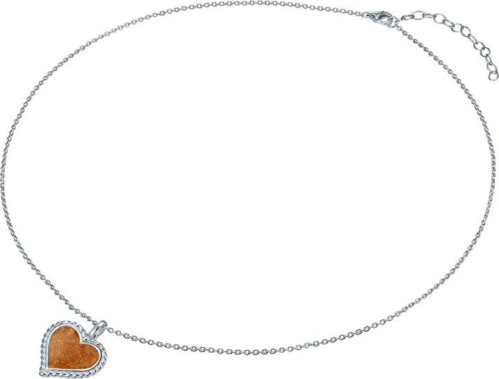 Immagine prodotto Strandglück Catena da donna a cuore in argento sterling sabbia 45,5 cm di base + 5,0 cm di estensione - 31398 (Argento, 45,5 - 50,5 cm)