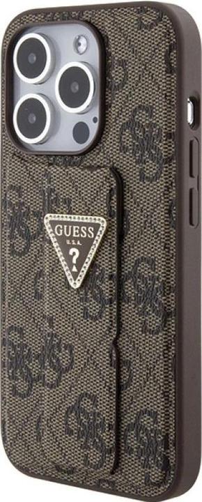 Immagine prodotto Guess GUHCP15LPGS4TDW iPhone 15 Pro 6.1" brązowy/marrone custodia rigida Grip Stand 4G Triangle Strass (Apple iPhone 15 Pro)