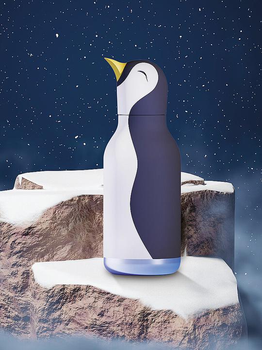 Produktbild Asobu Bestie Penguin - Thermoflasche mit Strohhalm 460 ml (0.46 l)