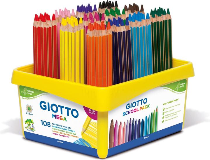 Immagine prodotto Giottos Matite colorate Mega School Set 108 pezzi (Multicolore, 108 x)