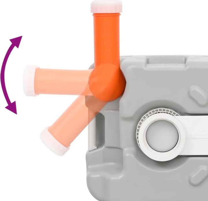 Actual product image vidaXL Camping Toilet Portable Grey and White 22+12 L HDPE