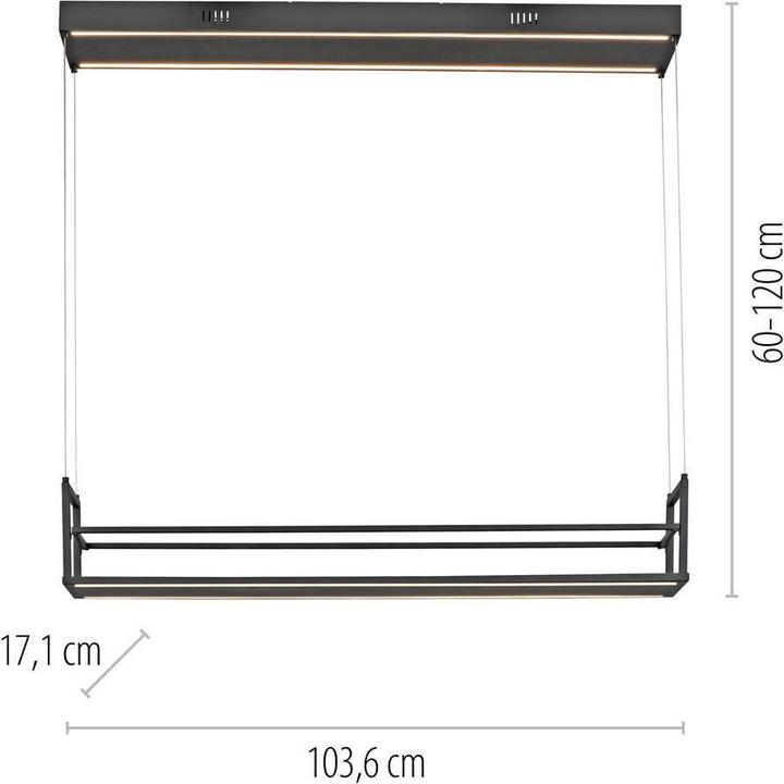 Actual product image Just Light LED Pendelleuchte SONTURA getrennt schaltbar: oben+unten, nur unten, nur oben (4900 lm)