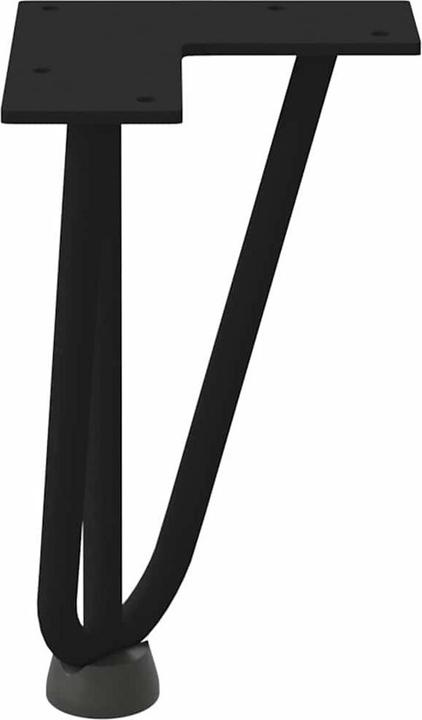 Produktbild VidaXL Haarnadelbeine 4 Stk. Schwarz 20 cm Massivstahl Hairpin Tischbein