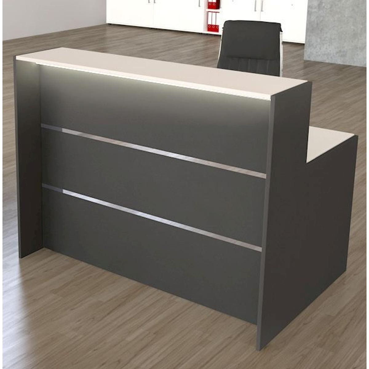 Kerkmann, Schreibtisch, BARI Empfangstheke anthrazit, weiss 140,0 x 95,0 x 112,0 cm