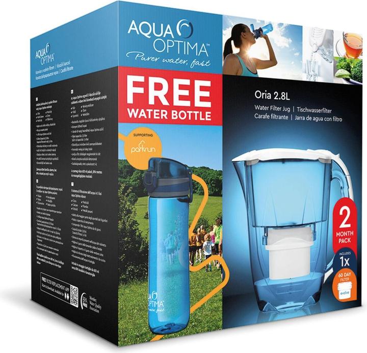 Produktbild Webber Aqua Optima Oria 2,8l Wasserkrug + 60-Tage-Filter + 600ml Wasserflasche (2.80 l)