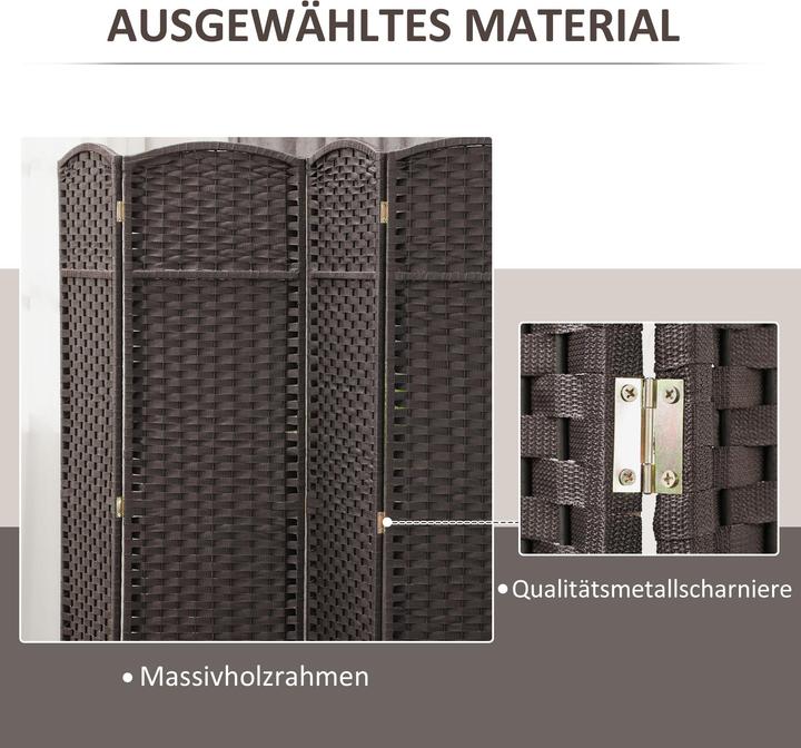 Actual product image Homcom Paravent Polypropylen, Kiefernholz Braun