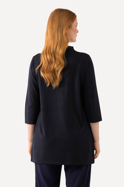 Immagine prodotto Ulla Popken Maglia dal taglio lungo e svasato con colletto alto e maniche a 3/4 (46, 48)