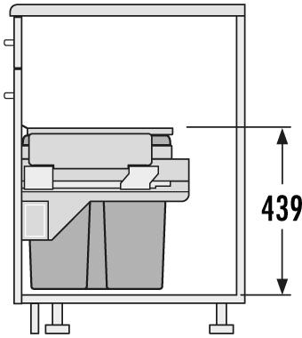 Produktbild Hailo Einbauabfallsammler, Euro Cargo-S, 3610631,KB 600, 56l, KF, hellgrau (56 l)