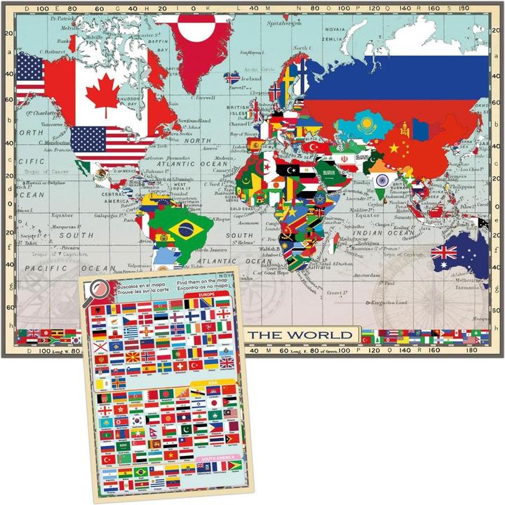 Produktbild Educa Puzzle 150 pieces XXL Pieces - GeoPuzzles - Flags of the World (150 Teile)