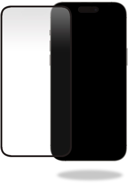 Actual product image Mobilize Black frame glass (1 Piece, Apple iPhone 15 Pro Max)