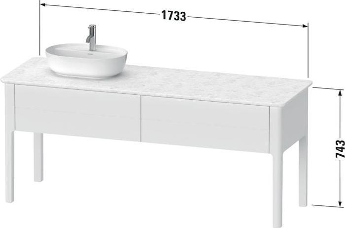 Actual product image Duravit Vanity unit LUV 743x1388x570mm Be re taupe satin finish
