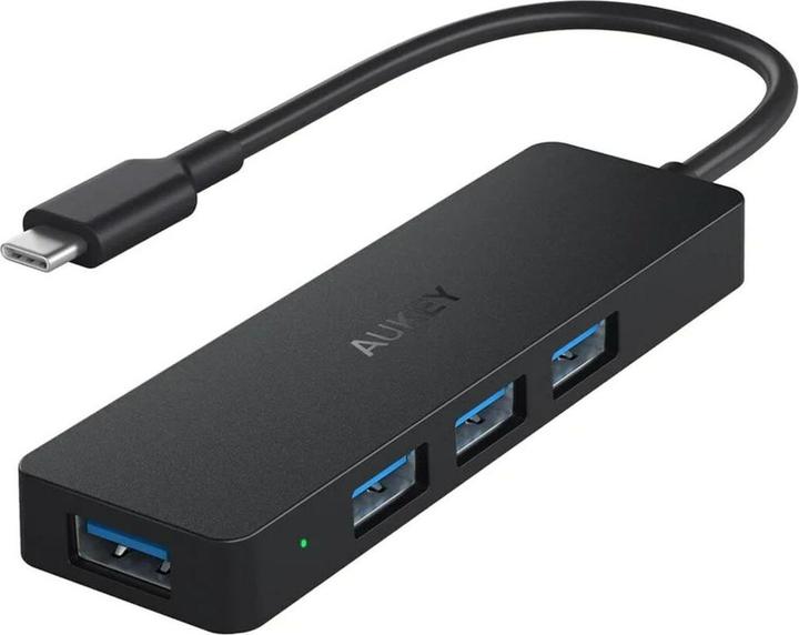 Actual product image Aukey CB-C64 Interface Hub Black Grey (USB-C, 4 ports)