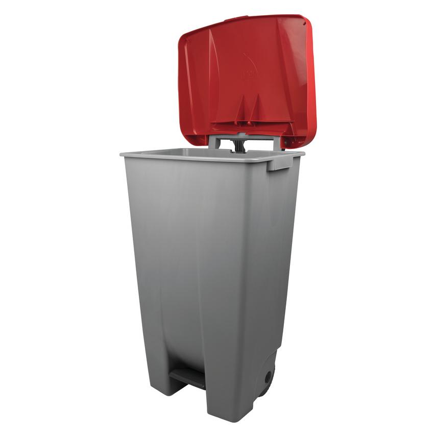 Zwingo Grau/Rot/Mehrfarbig Tretabfallwagen Haccp, Abfalleimer, - Bild 1