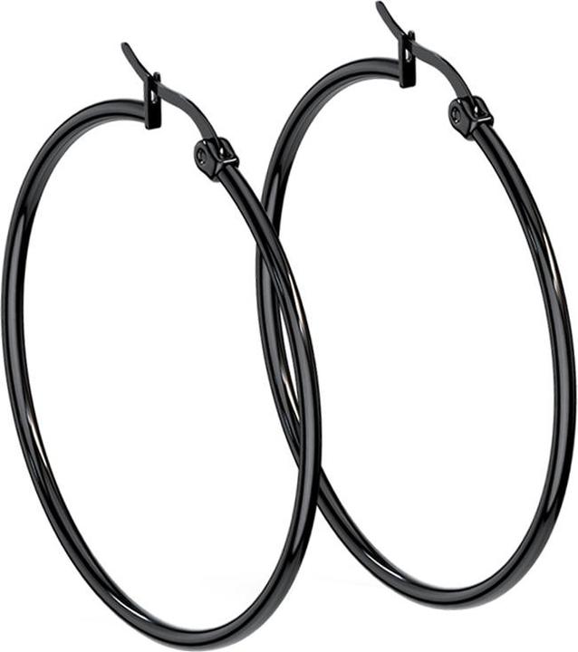Produktbild Star Piercing Ohrring rund schwarz (Titan, ohne Messing)