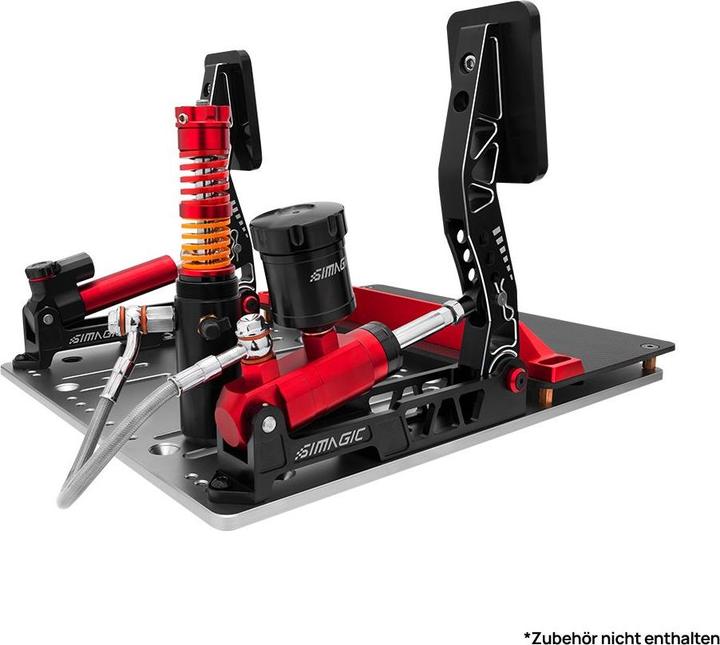 Actual product image Simagic P2000 Hydraulic 2-Pedal Set, 100KG Loadcell - Crimson Edition (PC)