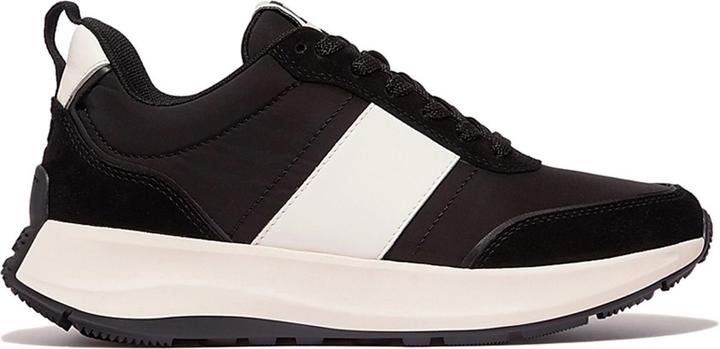 Fitflop F-Mode Flow Sneaker - Nylon & Suede Mix -Maat 40 - Zwart (40)