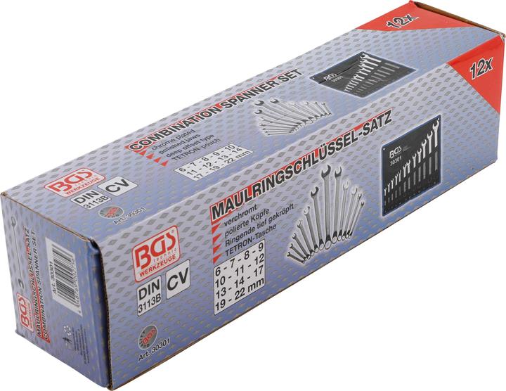 Actual product image BGS Combination Spanner Set offset 6 - 22 mm 12 pcs. (19 mm, 6 mm, 12 mm, 14 mm, 22 mm, 16 mm, 10 mm, 21 mm, 18 mm, 7 mm, 17 mm, 11 mm, 15 mm, 8 mm, 9 mm, 13 mm, 20 mm)