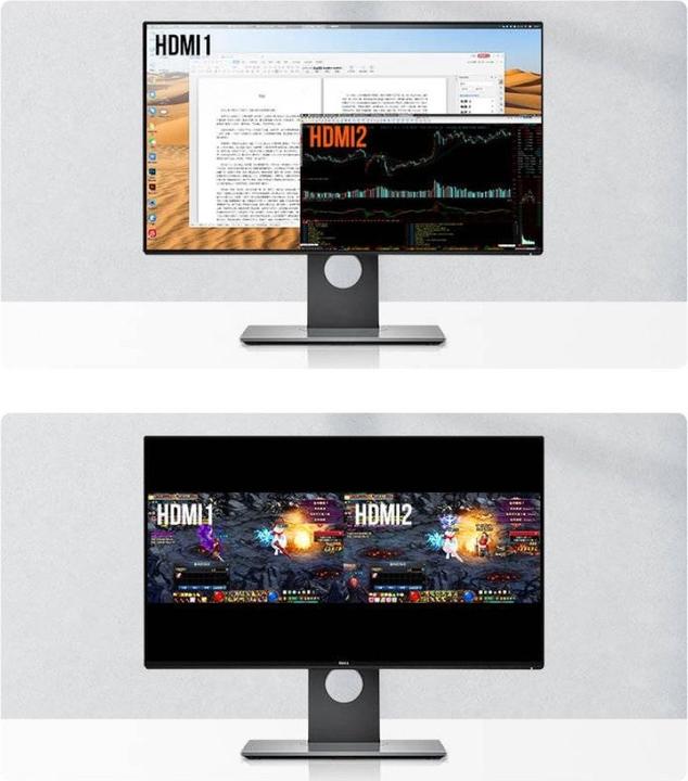 Actual product image Ugreen 2-in-1 HDMI USB KVM Switchbox with Splitscreen Function