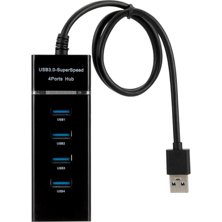 Roger HUB USB AD15651 Hub USB 3.0 - Sadalītājs 4 x USB 3.0 / 5 Gbps Melns (USB-A, 4 porte), Docking station + Hub USB
