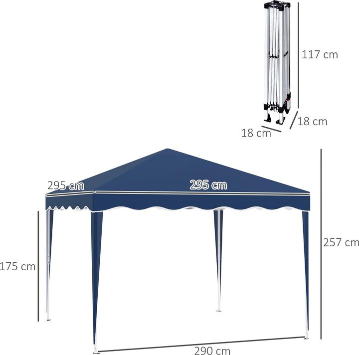 Actual product image Outsunny Folding pavilion with carrier bag (295 cm, 295 cm)