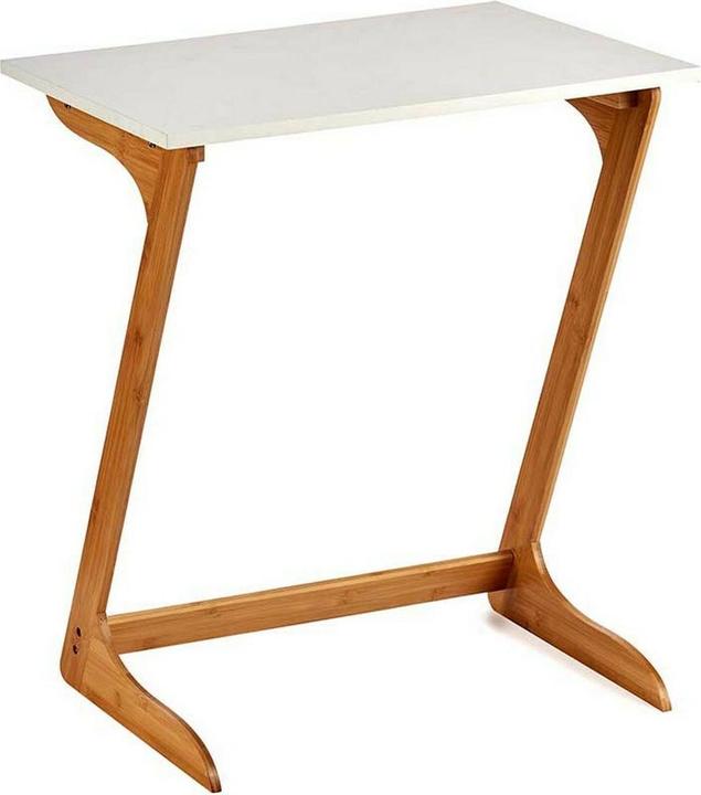 Kinvara Beistelltisch Braun Weiss Bambus (40 x 68,5 x 60 cm)