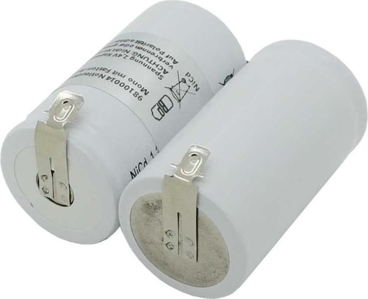 Produktbild XCell Notleuchtenakku NiCd 2,4V 4500mAh F1x2 Mono D mit Faston-Anschluss passend für 2,4 V Akku (1 Stk., 4500 mAh, Ladegerät inkl. Akku)