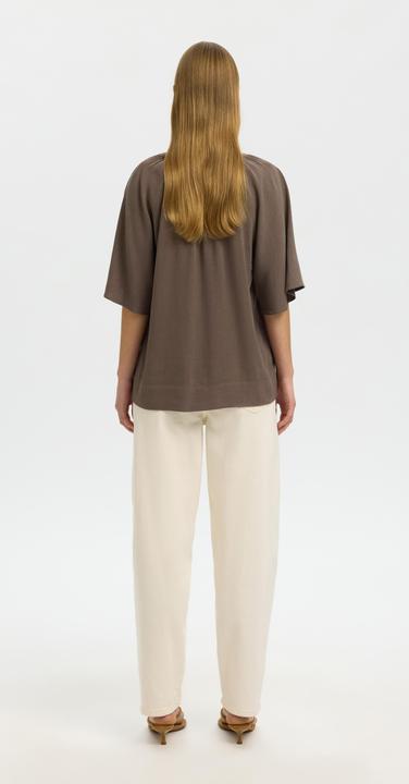 Immagine prodotto Selected Slfviva 2/4 V-Neck Linen Blend Top Noos (36)